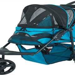 Buy Petique Durable Pet Stroller - Mermaid Blue | Supports Pets up to 55LBS