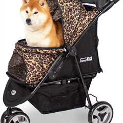 InnoPet Buggy Allure Cheetah - Stylish Dog Stroller with One-Hand Folding & Non-Puncture Wheels